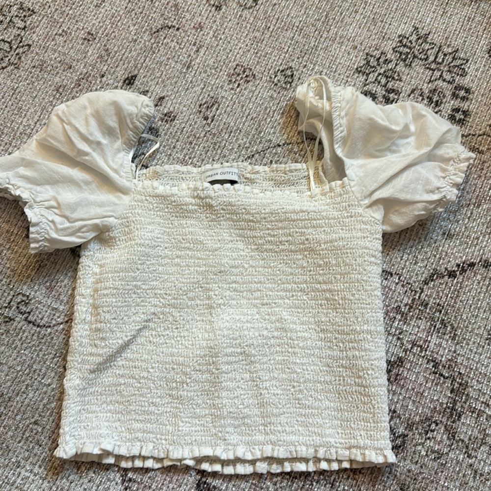 UO Sabrina Smocked Square Neck Top